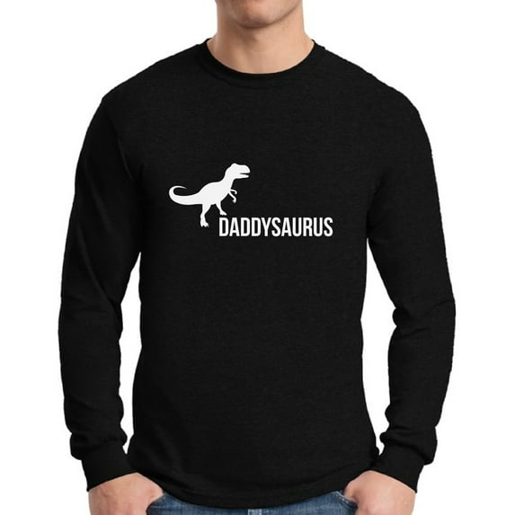 Awkward Styles Men's Daddysaurus Cute Father`s Graphic Long Sleeve T-shirt Tops Daddy Saurus
