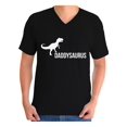 thumbnail image 1 of Awkward Styles Men's Daddysaurus Cute Father`s Graphic V-neck T-shirt Tops Daddy Saurus, 1 of 4