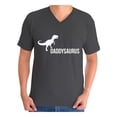 thumbnail image 1 of Awkward Styles Men's Daddysaurus Cute Father`s Graphic V-neck T-shirt Tops Daddy Saurus, 1 of 4