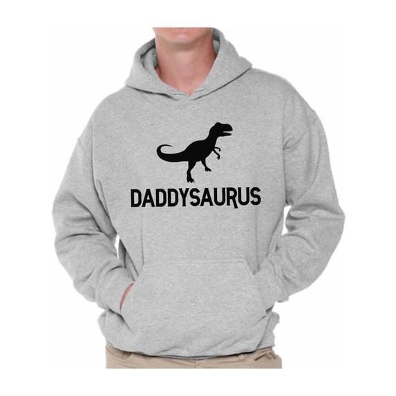 Awkward Styles Men's Daddysaurus Funny Graphic Hoodie Tops Black Daddy Saurus Gift for Dad