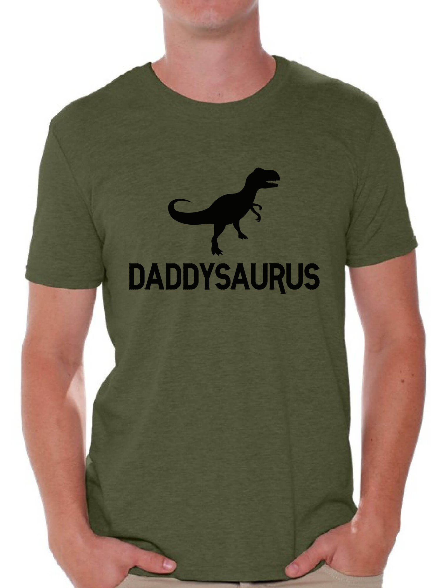 Awkward Styles Men's Daddysaurus Funny Graphic T-shirt Tops Black Daddy Saurus Gift for Dad - image 1 of 4