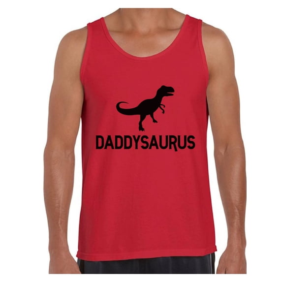 Awkward Styles Men's Daddysaurus Funny Graphic Tank Tops Black Daddy Saurus Gift for Dad