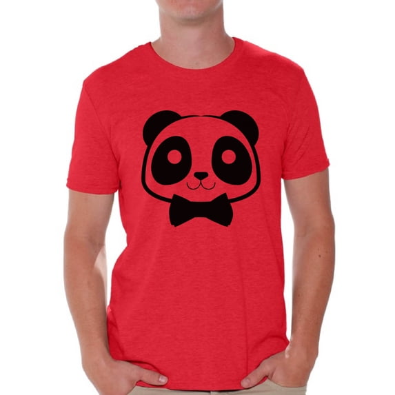 Awkward Styles Men's Dapper Panda Bear With Bow Tie T-shirt