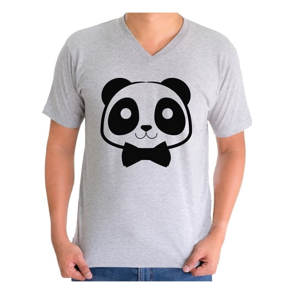 Awkward Styles Men's Dapper Panda Bear With Bow Tie V-neck T-shirt