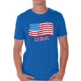 thumbnail image 1 of Awkward Styles Men's Distressed USA Flag Graphic T-shirt Tops USA Independence Day 4th Of July, 1 of 4