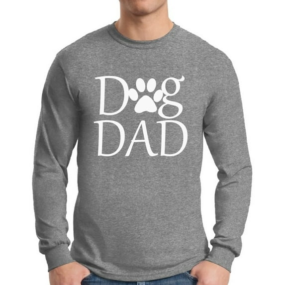 Awkward Styles Men's Dog Dad Graphic Long Sleeve T-shirt Tops Pet Loving Father`s Day Gift Dog Lover Gift for Him