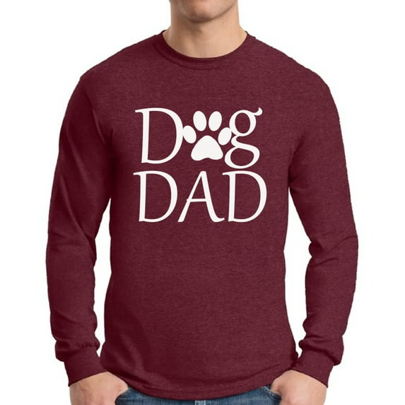 Awkward Styles Men's Dog Dad Graphic Long Sleeve T-shirt Tops Pet Loving Father`s Day Gift Dog Lover Gift for Him