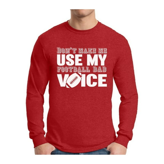 Awkward Styles Men's Football Dad Voice Cute Father`s Graphic Long Sleeve T-shirt Tops Sport Dad Gift Father's Day