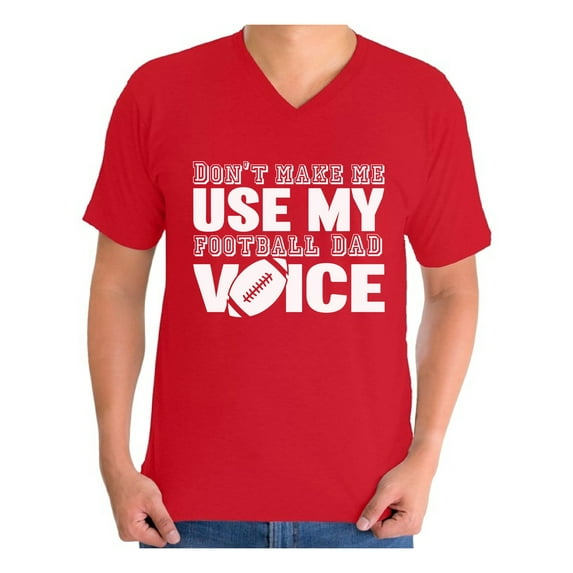 Awkward Styles Men's Football Dad Voice Cute Father`s Graphic V-neck T-shirt Tops Sport Dad Gift Father's Day