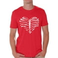thumbnail image 1 of Awkward Styles Men's Heart Ribcage Graphic T-shirt Tops Skeleton Ribcage Day of Dead Halloween, 1 of 4