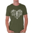 thumbnail image 1 of Awkward Styles Men's Heart Ribcage Graphic T-shirt Tops Skeleton Ribcage Day of Dead Halloween, 1 of 4