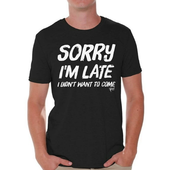 Awkward Styles Men's Humor Shirts Mens Humor Graphic Tees I'm Late Lazy Shirt Mens Novelty Sarcastic Funny T-shirts