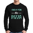 thumbnail image 1 of Awkward Styles Men's I Do It For the Pizza Graphic Long Sleeve T-shirt Tops GYM Funny Workout Saying, 1 of 4