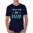 thumbnail image 1 of Awkward Styles Men's I Do It For the Pizza Graphic T-shirt Tops GYM Funny Workout Saying, 1 of 4