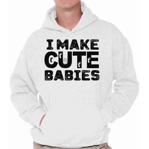 Awkward Styles Men's I Make Cute Babies Cool Dad`s Graphic Hoodie Tops Father's Day Gift