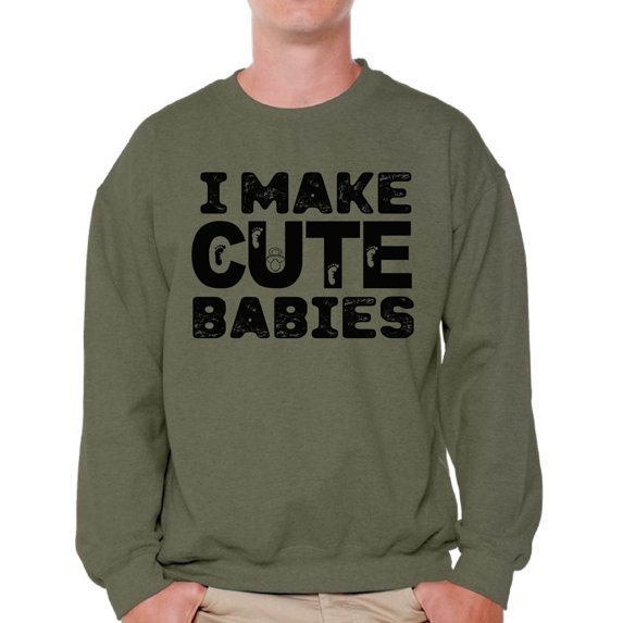 Awkward Styles Men's I Make Cute Babies Cool Dad`s Graphic Sweatshirt Tops Father's Day Gift