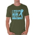thumbnail image 1 of Awkward Styles Men's I Wear Blue for My Grandpa Graphic T-shirt Tops Prostate Cancer Awareness Ribbon, 1 of 4