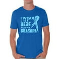 thumbnail image 1 of Awkward Styles Men's I Wear Blue for My Grandpa Graphic T-shirt Tops Prostate Cancer Awareness Ribbon, 1 of 4
