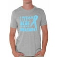 thumbnail image 1 of Awkward Styles Men's I Wear Blue for My Grandpa Graphic T-shirt Tops Prostate Cancer Awareness Ribbon, 1 of 4