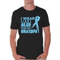 thumbnail image 1 of Awkward Styles Men's I Wear Blue for My Grandpa Graphic T-shirt Tops Prostate Cancer Awareness Ribbon, 1 of 4