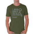 thumbnail image 1 of Awkward Styles Men's I Wear Grey for My Girlfriend Graphic T-shirt Tops Brain Cancer Awareness, 1 of 4