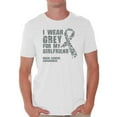 thumbnail image 1 of Awkward Styles Men's I Wear Grey for My Girlfriend Graphic T-shirt Tops Brain Cancer Awareness, 1 of 4