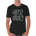 thumbnail image 1 of Awkward Styles Men's I Wear Grey for Someone Special Graphic T-shirt Tops Brain Cancer Awareness, 1 of 4