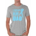 thumbnail image 1 of Awkward Styles Men's I Wear Light Blue for My Dad Graphic T-shirt Tops Prostate Cancer Awareness Ribbon, 1 of 4