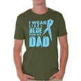 thumbnail image 1 of Awkward Styles Men's I Wear Light Blue for My Dad Graphic T-shirt Tops Prostate Cancer Awareness Ribbon, 1 of 4