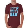 thumbnail image 1 of Awkward Styles Men's I Wear Light Blue for My Dad Graphic T-shirt Tops Prostate Cancer Awareness Ribbon, 1 of 4