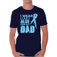 thumbnail image 1 of Awkward Styles Men's I Wear Light Blue for My Dad Graphic T-shirt Tops Prostate Cancer Awareness Ribbon, 1 of 4