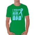 thumbnail image 1 of Awkward Styles Men's I Wear Light Blue for My Dad Graphic T-shirt Tops Prostate Cancer Awareness Ribbon, 1 of 4