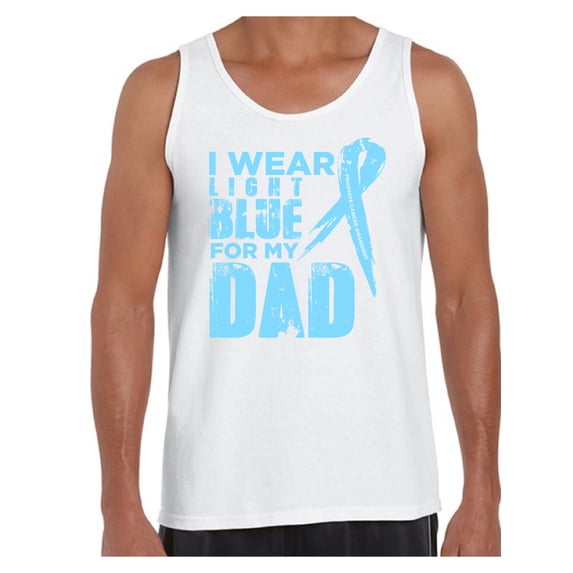 Awkward Styles Men's I Wear Light Blue for My Dad Graphic Tank Tops Prostate Cancer Awareness Ribbon