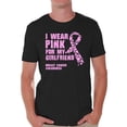 thumbnail image 1 of Awkward Styles Men's I Wear Pink for My Girlfriend Graphic T-shirt Tops Breast Cancer Awareness, 1 of 4