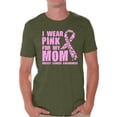 thumbnail image 1 of Awkward Styles Men's I Wear Pink for My Mom Graphic T-shirt Tops Breast Cancer Awareness, 1 of 4