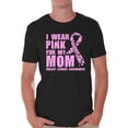 thumbnail image 1 of Awkward Styles Men's I Wear Pink for My Mom Graphic T-shirt Tops Breast Cancer Awareness, 1 of 4