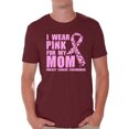 thumbnail image 1 of Awkward Styles Men's I Wear Pink for My Mom Graphic T-shirt Tops Breast Cancer Awareness, 1 of 4