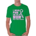 thumbnail image 1 of Awkward Styles Men's I Wear Pink for My Mom Graphic T-shirt Tops Breast Cancer Awareness, 1 of 4