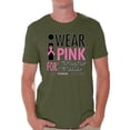 thumbnail image 1 of Awkward Styles Men's I Wear Pink for Someone Special Graphic T-shirt Tops Breast Cancer Awareness, 1 of 4