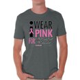 thumbnail image 1 of Awkward Styles Men's I Wear Pink for Someone Special Graphic T-shirt Tops Breast Cancer Awareness, 1 of 4