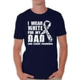thumbnail image 1 of Awkward Styles Men's I Wear White for My Dad Graphic T-shirt Tops Lung Cancer Awareness, 1 of 4