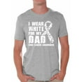 thumbnail image 1 of Awkward Styles Men's I Wear White for My Dad Graphic T-shirt Tops Lung Cancer Awareness, 1 of 4