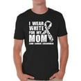 thumbnail image 1 of Awkward Styles Men's I Wear White for My Mom Graphic T-shirt Tops Lung Cancer Awareness, 1 of 4