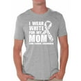 thumbnail image 1 of Awkward Styles Men's I Wear White for My Mom Graphic T-shirt Tops Lung Cancer Awareness, 1 of 4