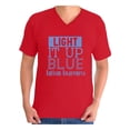 thumbnail image 1 of Awkward Styles Men's Light It Up Blue Support Graphic V-neck T-shirt Tops for Autism Awareness, 1 of 4