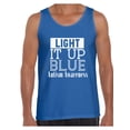 thumbnail image 1 of Awkward Styles Men's Light It Up Blue for Autism Awareness Shine A Light White Graphic Tank Tops, 1 of 4