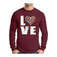 thumbnail image 1 of Awkward Styles Men's Love Puzzles Autism Awareness Graphic Long Sleeve T-shirt Tops Autistic Support, 1 of 4