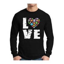 Awkward Styles Men's Love Puzzles Autism Awareness Graphic Long Sleeve T-shirt Tops Autistic Support