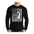 thumbnail image 1 of Awkward Styles Men's Lung Cancer Awareness Graphic Long Sleeve T-shirt Tops White Ribbon, 1 of 4