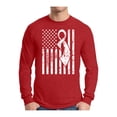 thumbnail image 1 of Awkward Styles Men's Lung Cancer Awareness Graphic Long Sleeve T-shirt Tops White Ribbon, 1 of 4